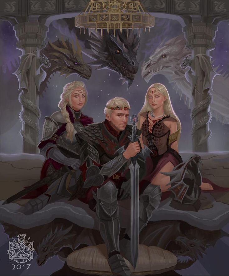 Иллюстрация к циклу романов Дж Мартина "Песнь Льда и Огня".
