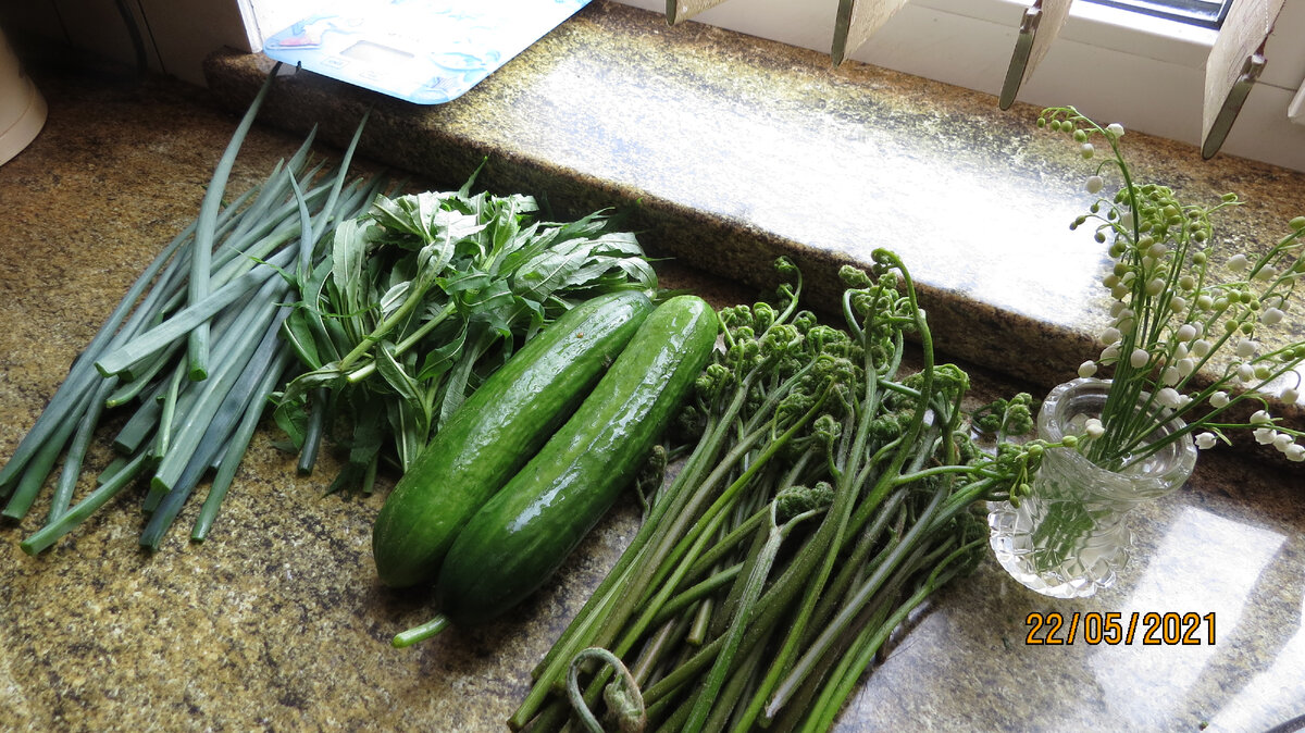 Кипрей всегда беру в весенний салат, он - нейтральный, добавить диких витаминов к парниковым огурцам - правильное решение! Папоротник переросший, нынче постараюсь собрать более молодой.