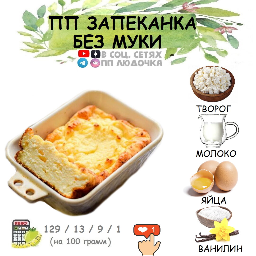 ТВОРОЖНАЯ ПП ЗАПЕКАНКА БЕЗ МУКИ И МАНКИ В ДУХОВКЕ 🤤 | ПП ЛЮДОЧКА ПП РЕЦЕПТЫ  | Дзен