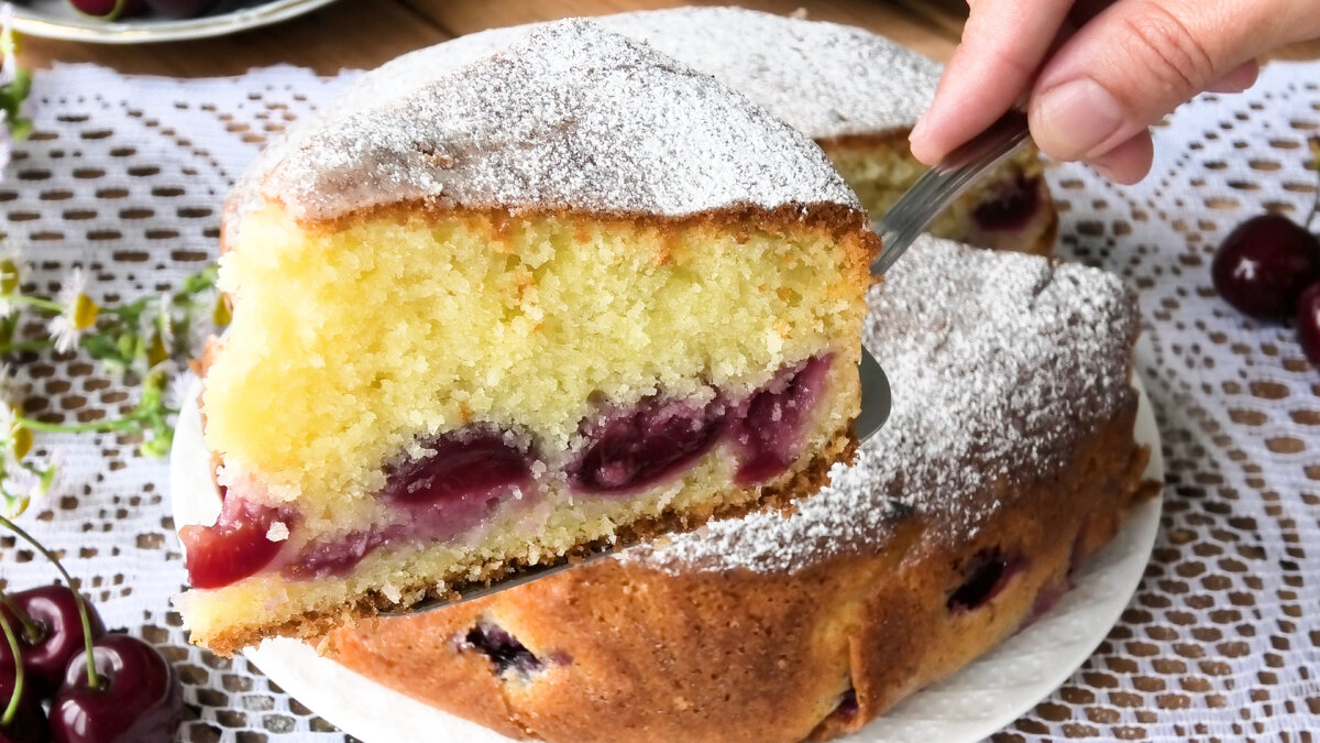 Потрясающий воздушный пирог с Кокосом🥥 и Черешней🍒 | ПРОСТОРЕЦЕПТ | Дзен