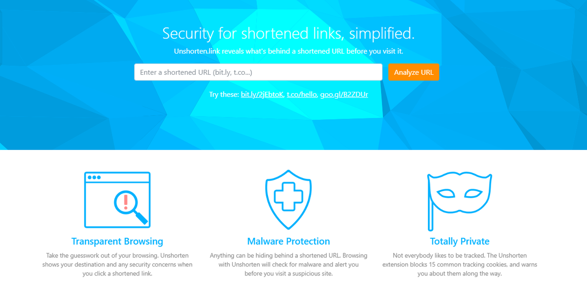 Сервис для расшифровки коротких ссылок.