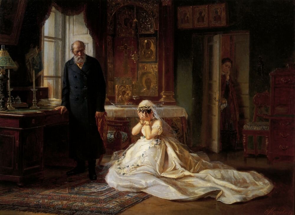 Художник Фирс Журавлев, "перед венцом". 1874