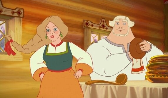 Кадр из мультфильма "Три богатыря" 