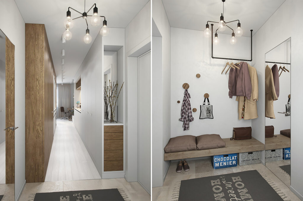 Прихожая в скандинавском стиле - просторно, функционально и уютно