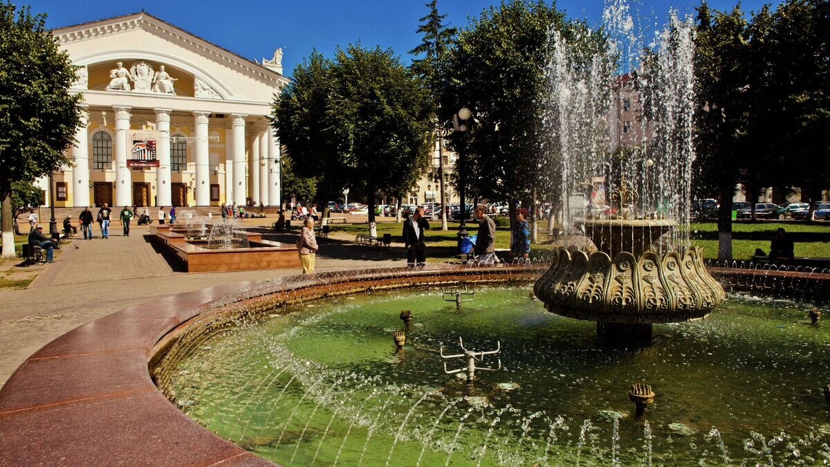    Здание Калужского драматического театра на Театральной площади© РИА Новости / Светлана Тарасова