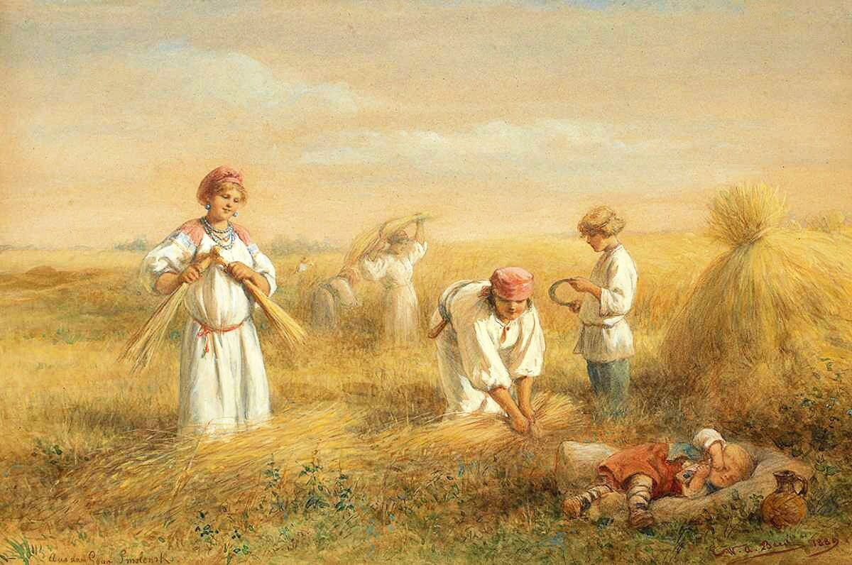 Жнецы на поле картинки