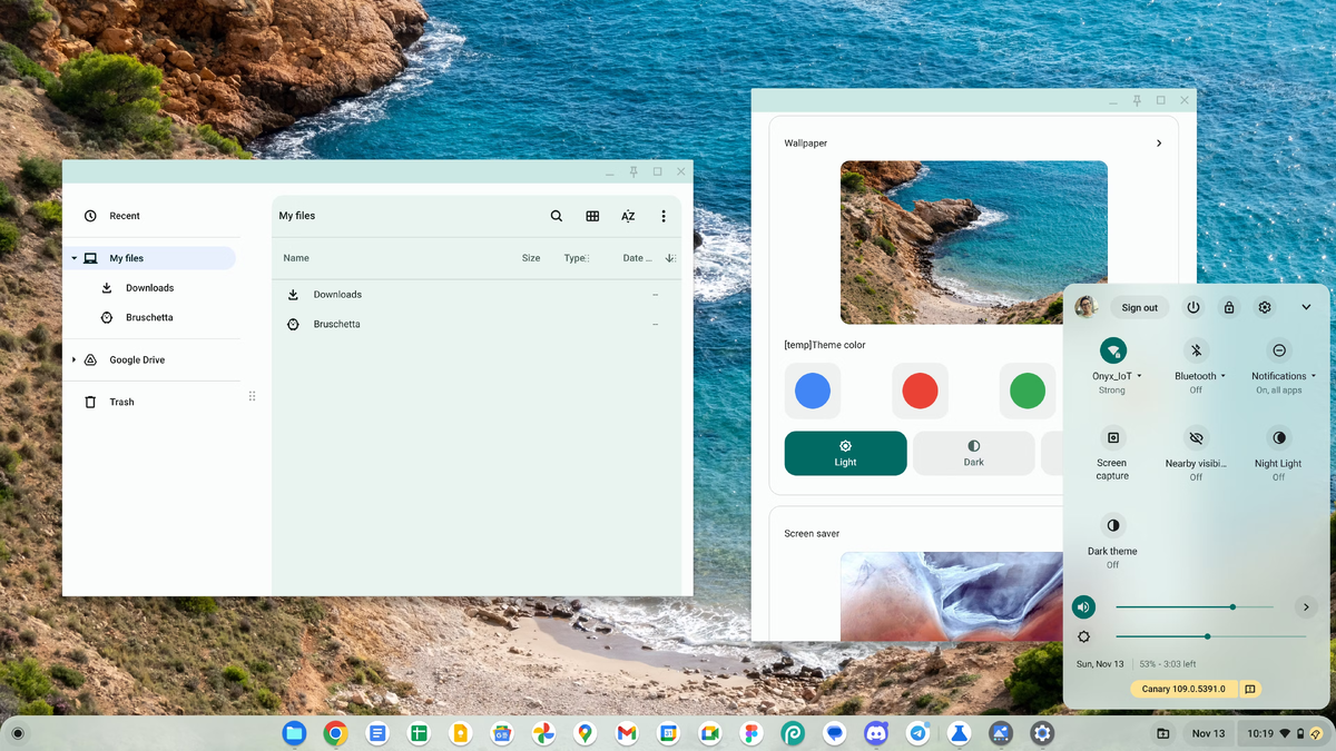    Динамический интерфейс Material You появился в Chrome OS