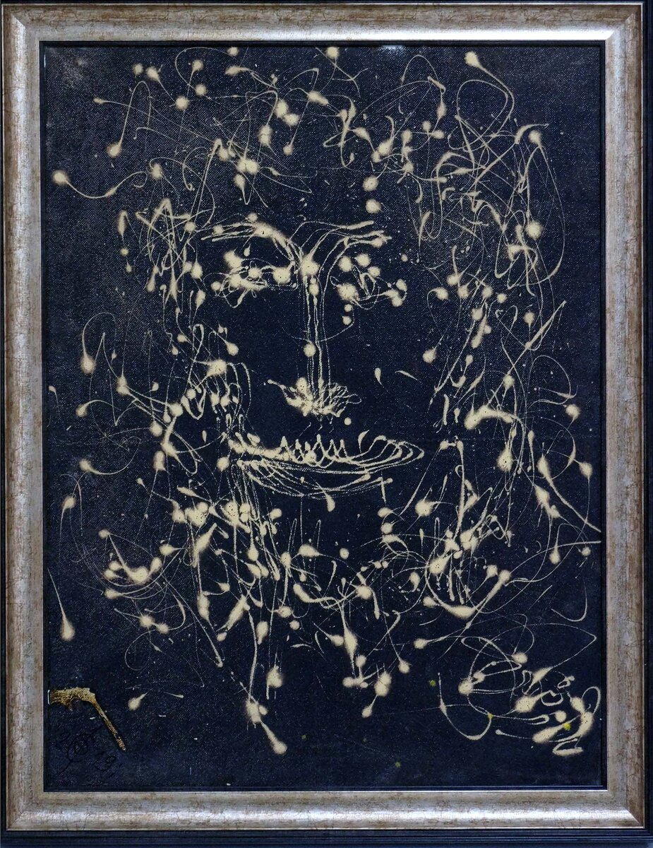 Смирнов Феликс Кофейный Пушкин 80х60 клеёнка авторская техника ИНТЭНЖИ интуиция энергия жизнь 2019 г 