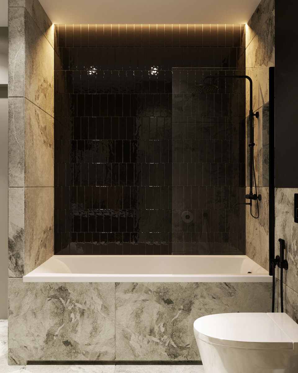 Дизайн ванной — универсальность черного цвета