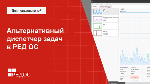 Альтернативный диспетчер задач в РЕД ОС. Sysmontask