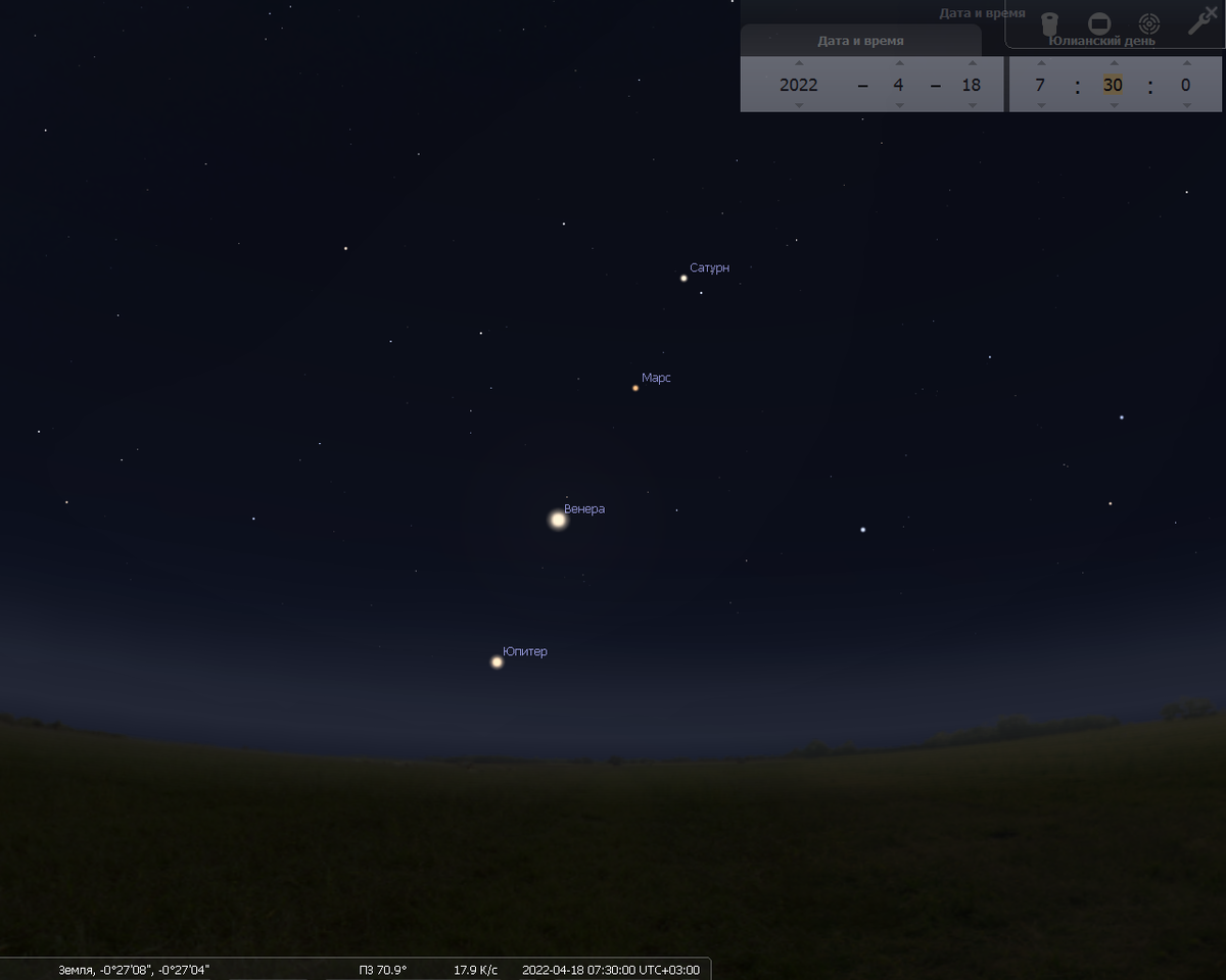 Парад планет в апреле 2022 г. Автор Асама Фетхи, источник: astronet.ru