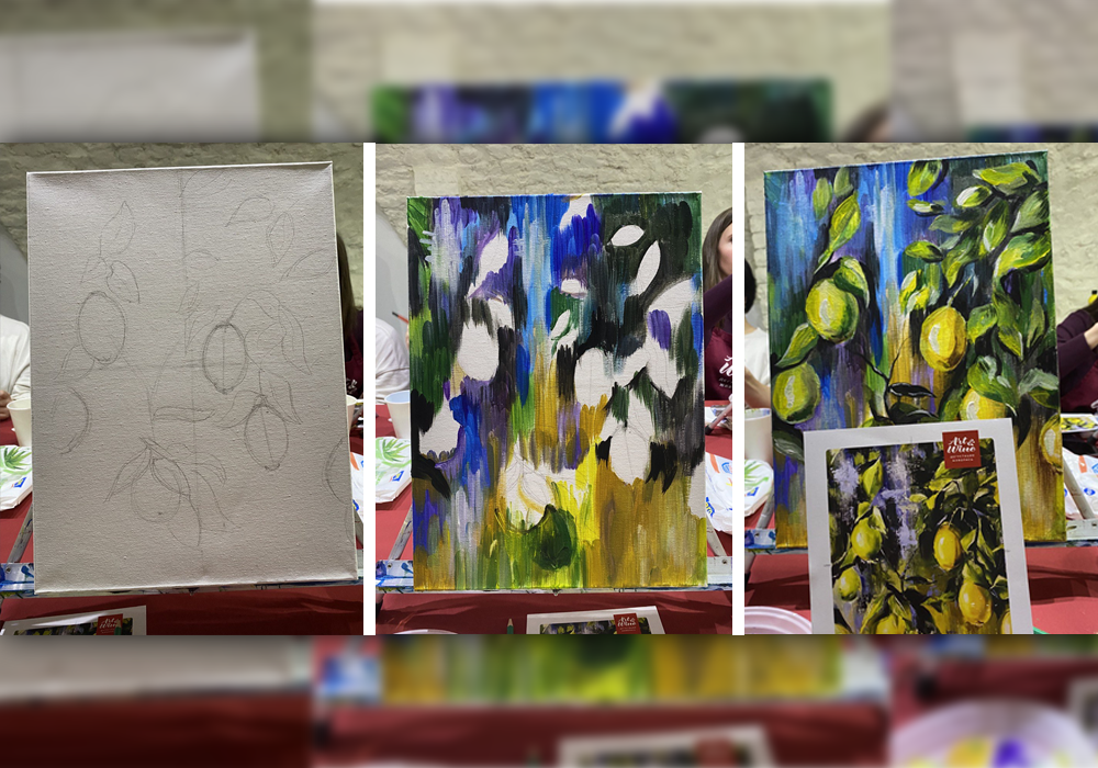 Фото из личного архива: этапы создания картины. Готовый результат отличается от выбранной картинки