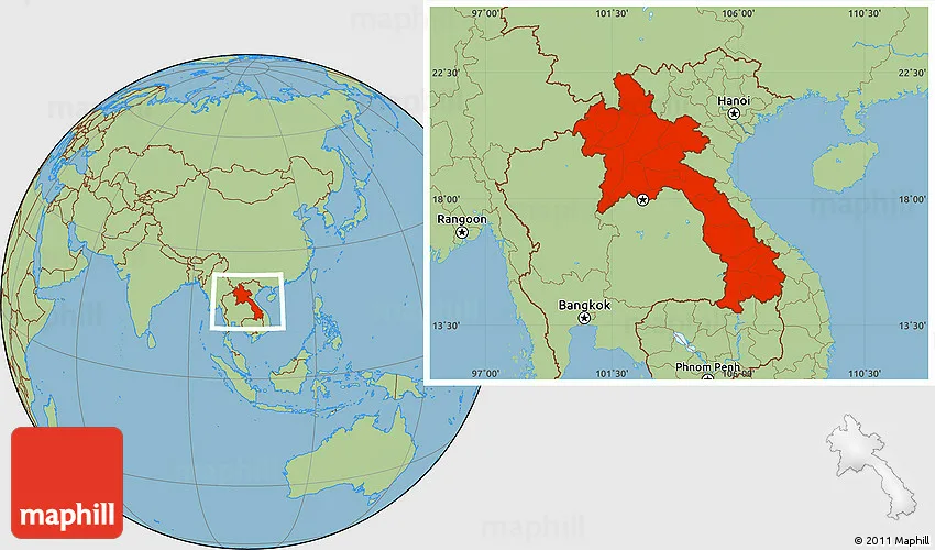 Карта лаоса на русском языке с городами подробная