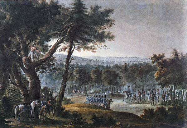 "Важное открытие партизана Сеславина". Неизвестный художник. 1820-е годы. Фото © Министерство обороны Российской Федерации