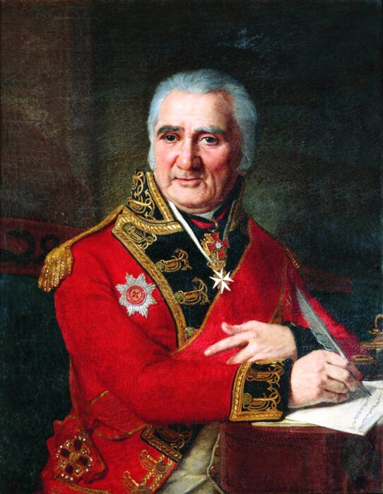 Парадный портрет С.Л. Лашкарёва. Художник В.Л. Боровиковский, 1811 год (через 40 с лишним лет после описываемых событий)