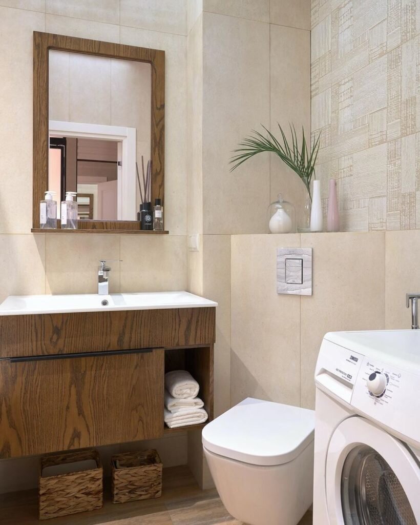 На 36 кв.м. - спальня, кухня, гостиная, гардеробная и красочный уютный интерьер