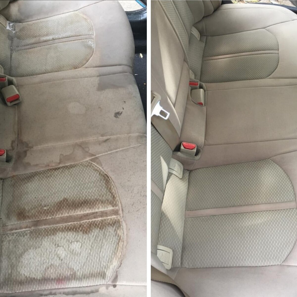 Dry Cleaning of the car Interior before and after