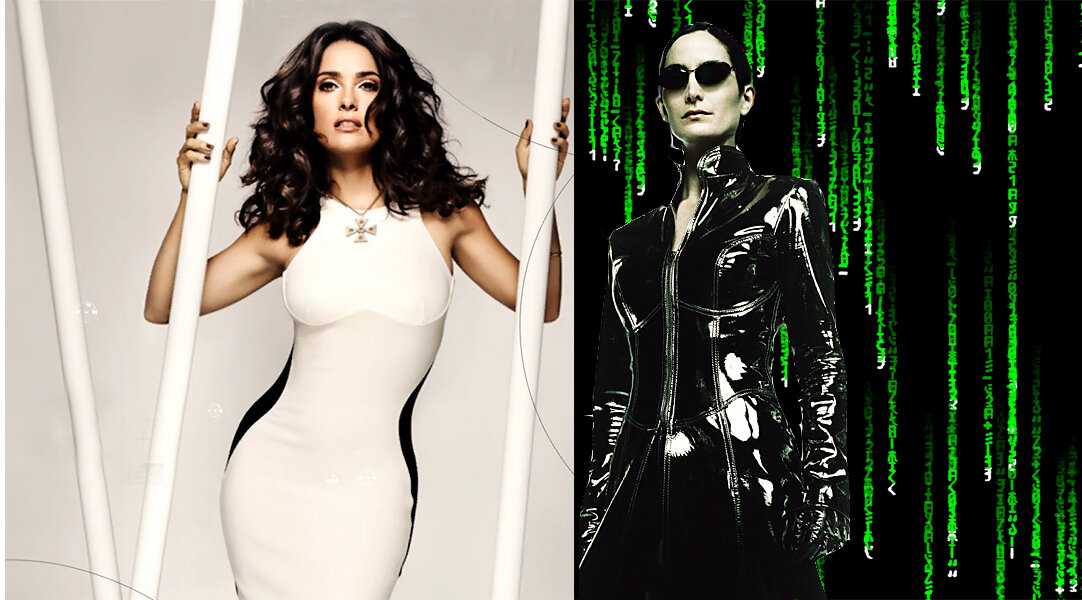 Хайек и Мосс (Тринити "Матрица"). Коллаж. Источники 4.bp.blogspot.com, i.pinimg.com