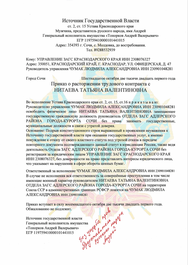 Приказ опубликованный 16 октября 2021