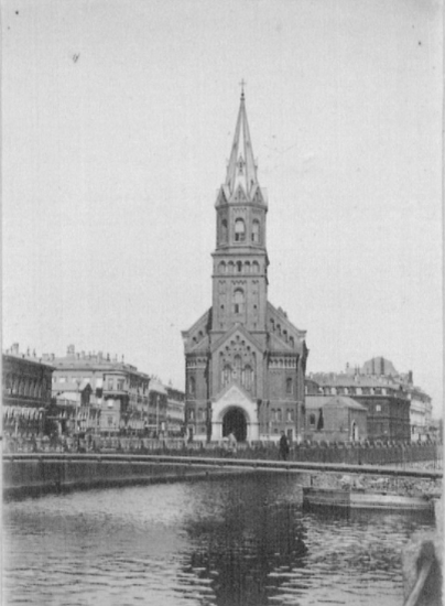 Немецкая реформатская церковь на набережной Мойки. 1897 год . Фото  из открытых источников.