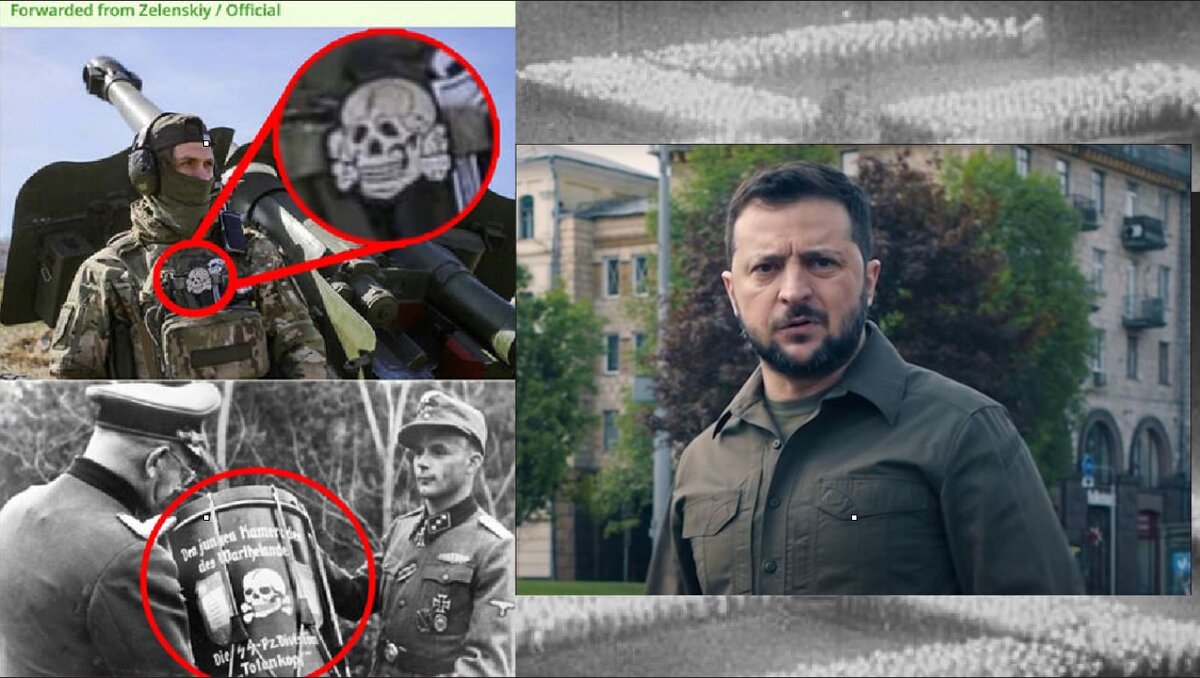 Коллаж из поста Зеленского, исторических фото и его собственной фотографии