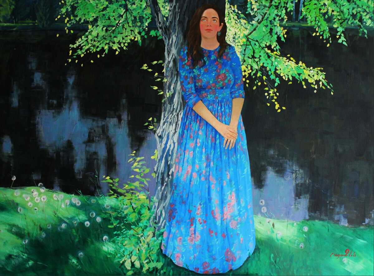 У пруда, Художник Сергей Некрасов. 2018 г. 