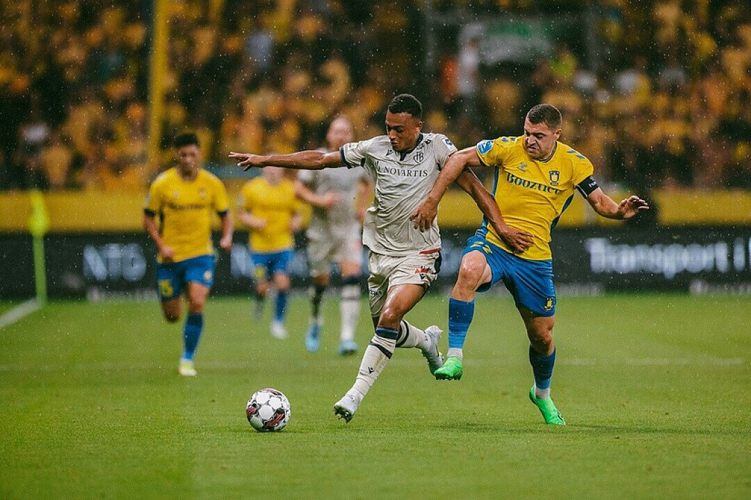 Кадр из недавнего противостояния между Брондбю и Базелем, в Лиге Конференций