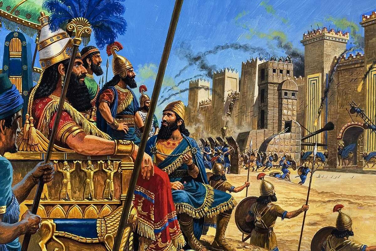 Ассирийцы штурмуют город.