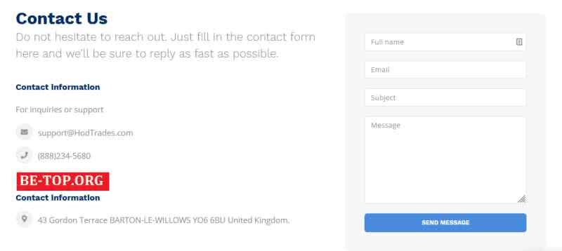 Возможность снять деньги с "Hod Trades" не подтверждена.