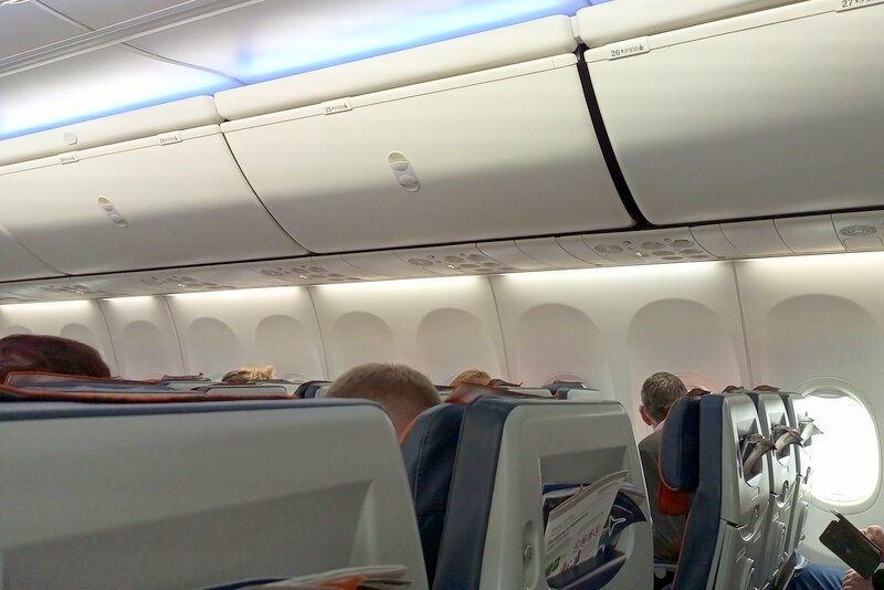 На борту  Boeing 737 "Михаил Таривердиев"  компании "Аэрофлот". Фото моё
