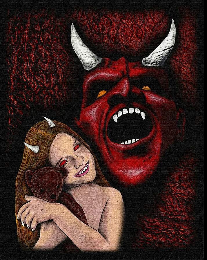 сатана и его дочь. блондинка монстр. небесный вихрь. три дочери сатаны. три дочери сатаны.