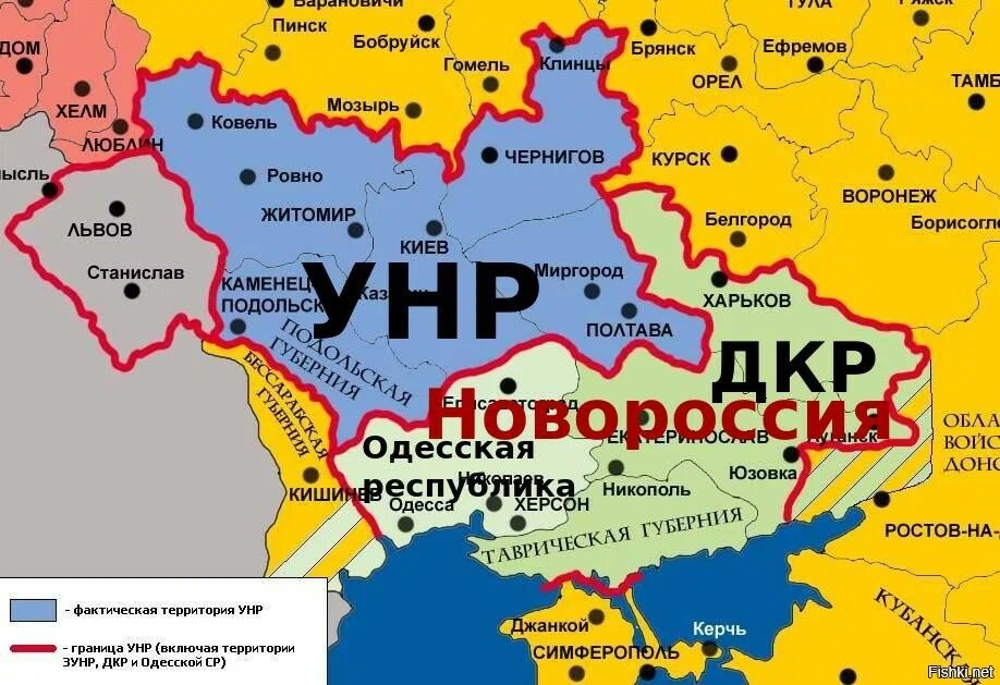 Карта украины 1921г