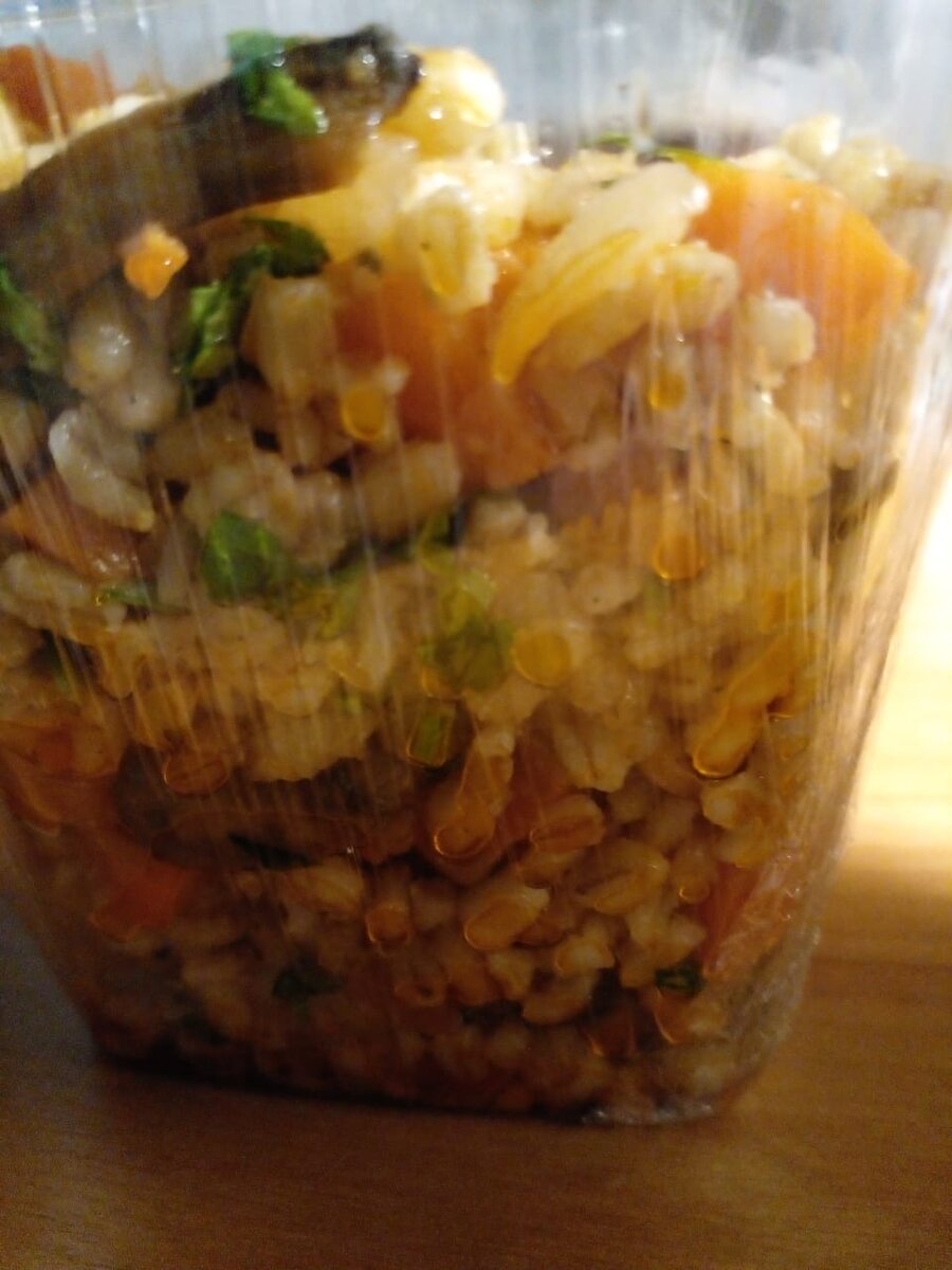 перловка с грибами и овощами