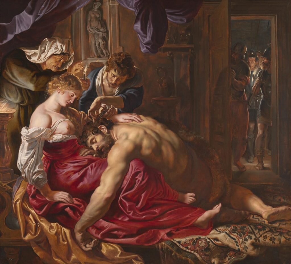 Peter Paul Rubens, Samson and Delilah (ca. 1609/10). Из коллекции Национальной лондонской портретной портретной галереи.