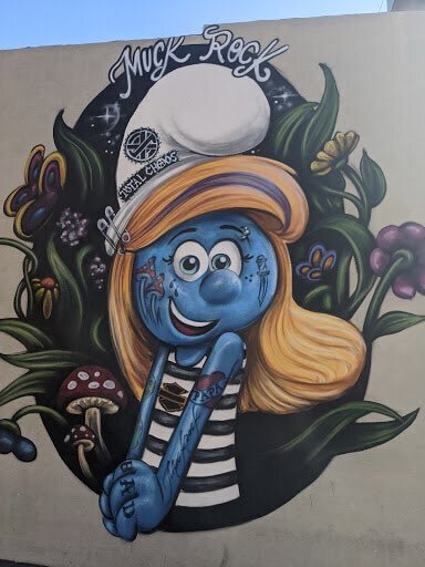 Smurf Mural by Muck Rock In Marina Del Rey, USA 