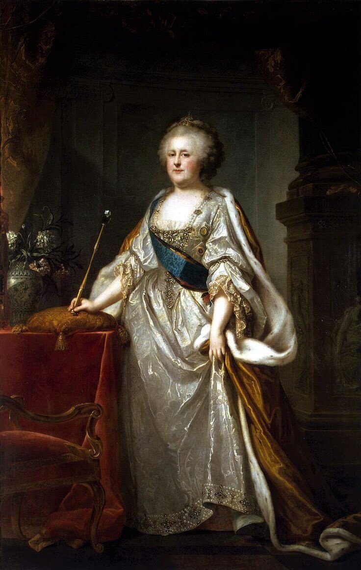 Иоганн Баптист Лампи Старший. «Портрет Екатерины II», 1794. Государственный Эрмитаж, Санкт-Петербург. Императрица славилась своей любвеобильностью едва ли не больше, чем образованностью и талантами во внутренней и внешней политике. Французский дипломат Мари Даниель Бурре де Корберон писал: «В России замечается по временам род междуцарствия в делах, которое совпадает со смещением одного фаворита и появлением нового. Это событие затмевает все другие. Оно сосредотачивает на себе все интересы и направляет их в одну сторону; даже министры, на которых отзывается это общее настроение, приостанавливают дела, пока окончательный выбор временщика не приведет всех опять в нормальное состояние и не придаст правительственной машине её обычный ход»