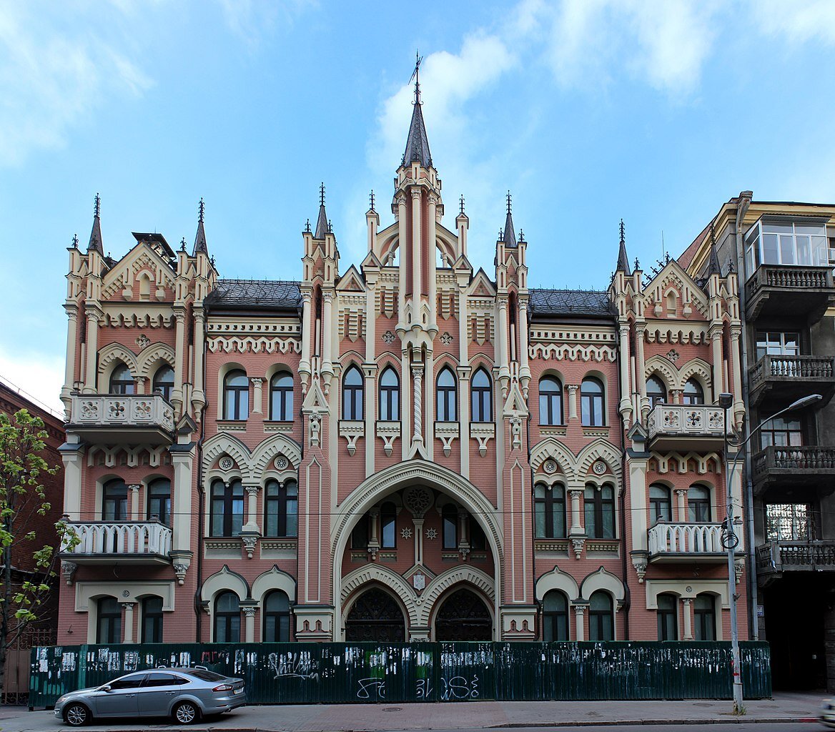 Дом барона. Дом Икскюль-Гильденбанда Киев. Барановский архитектура фасадов неоготика. Икскюль замок. Туре фон Икскюль.