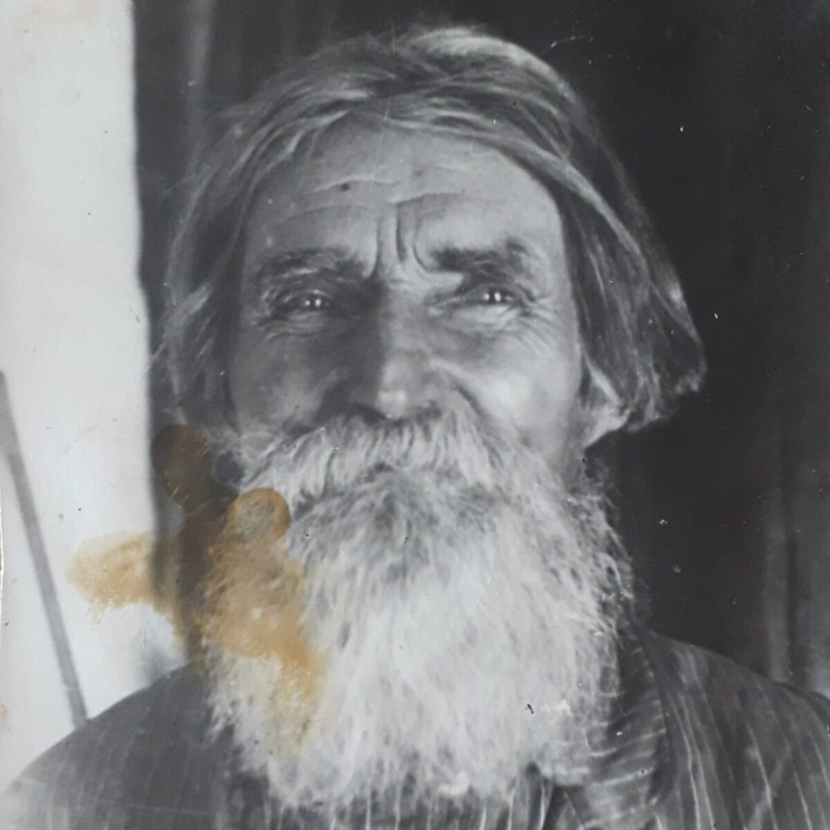 Пестрецов Карпей Павлович (1859-1958 гг) - один из первых переселенцев из Рязанской губернии (1881 г.). Снимок 1930 грода