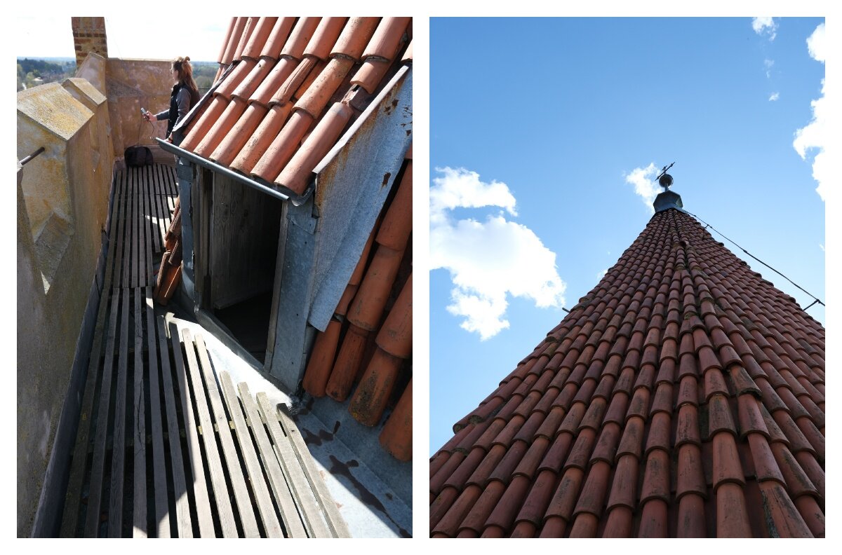 выход из кирхи на крышу