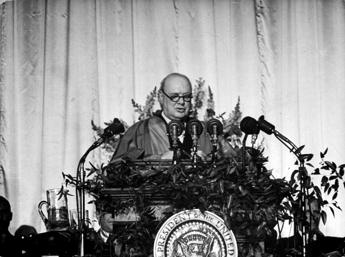 Фото из открытых источников интернета. Черчилль. Фултонская речь 1946 год.