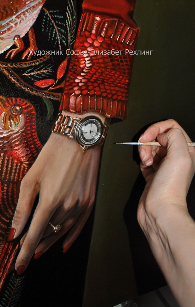 Фрагмент портрета на заказ. Художник Софья Рехлинг.