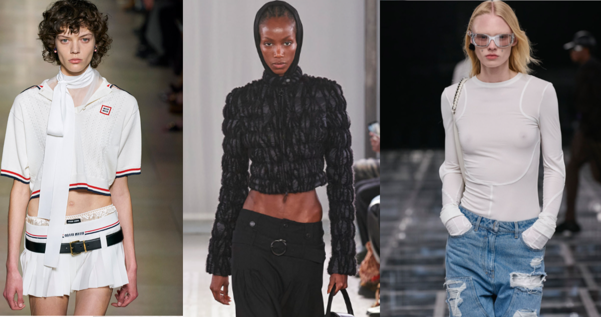     Miu Miu, осень-зима 2022/ Trussarsdi, осень-зима 2022/ Givenchy, осень-зима 2022 Фото: материалы пресс-служб