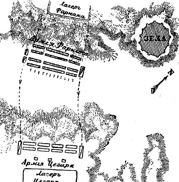 Битва при Зеле. Схема из «Военной энциклопедии Сытина»  