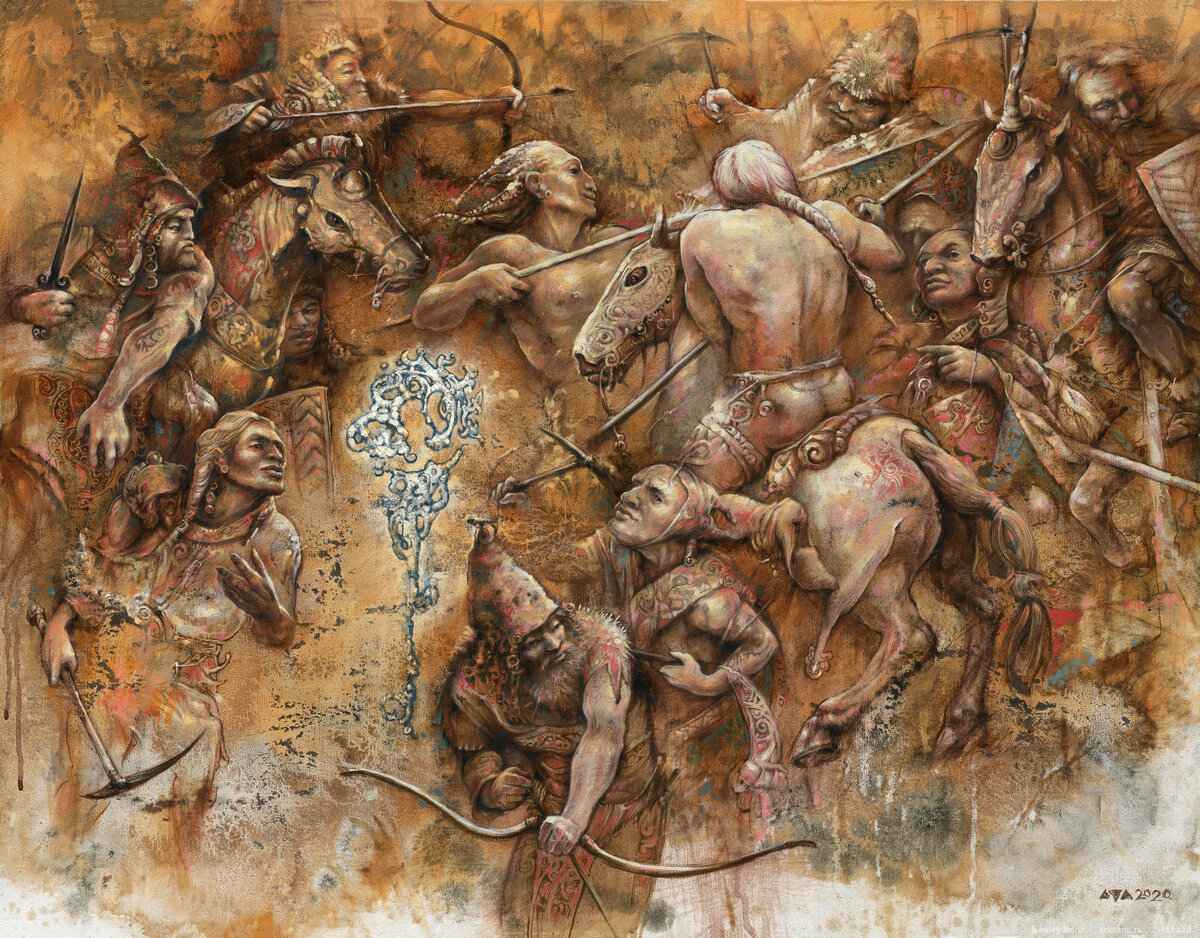 Познание Великой Ассы. 2020. холст, масло. 70х90см