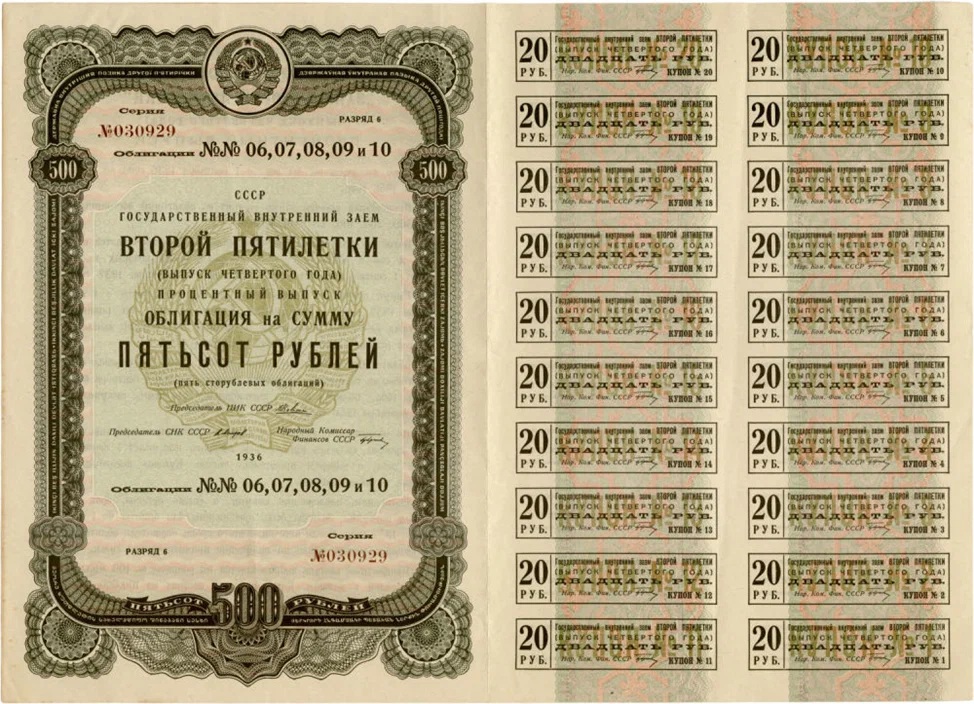 Пример облигации и купонов