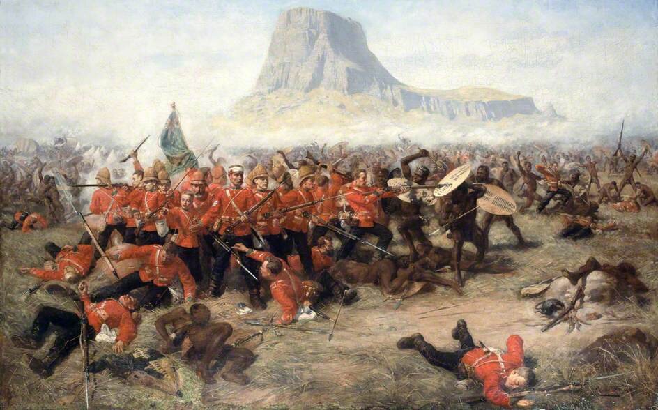 Сражение при Изандлване 22 января 1879 г., гибель британского 24 пехотного полка (картина Ч. Э. Фриппа, 1885 год).