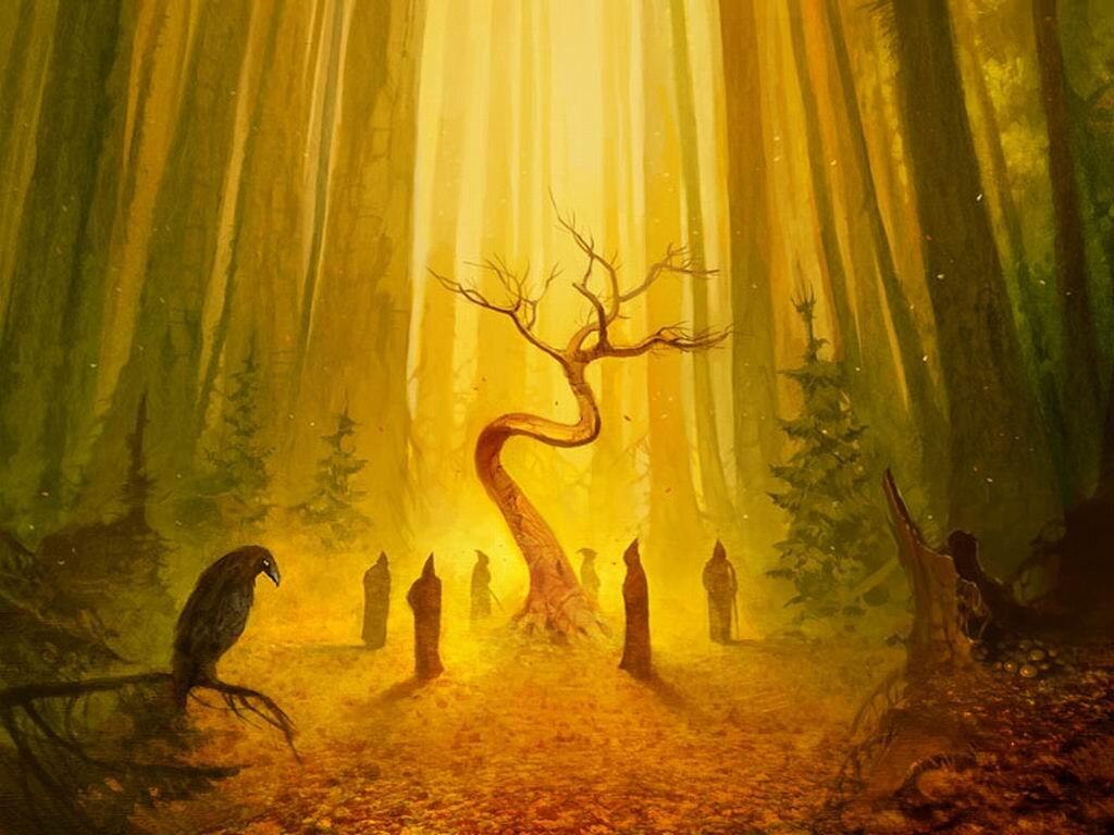 Тайны леса слияния. Духи леса. Мистические иллюстрации. Друиды живопись. Духи леса арт.