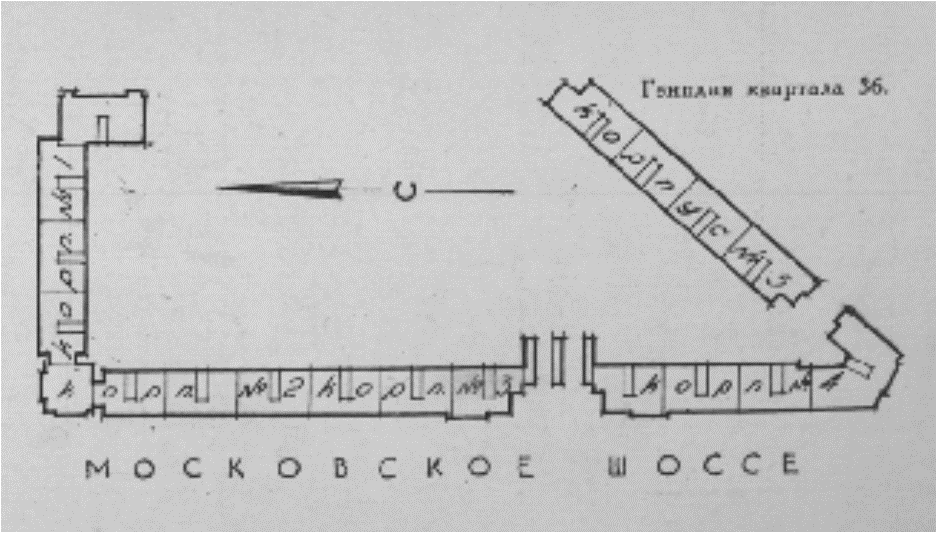 План застройки квартала на углу Московского проспекта и Бассейной улицы