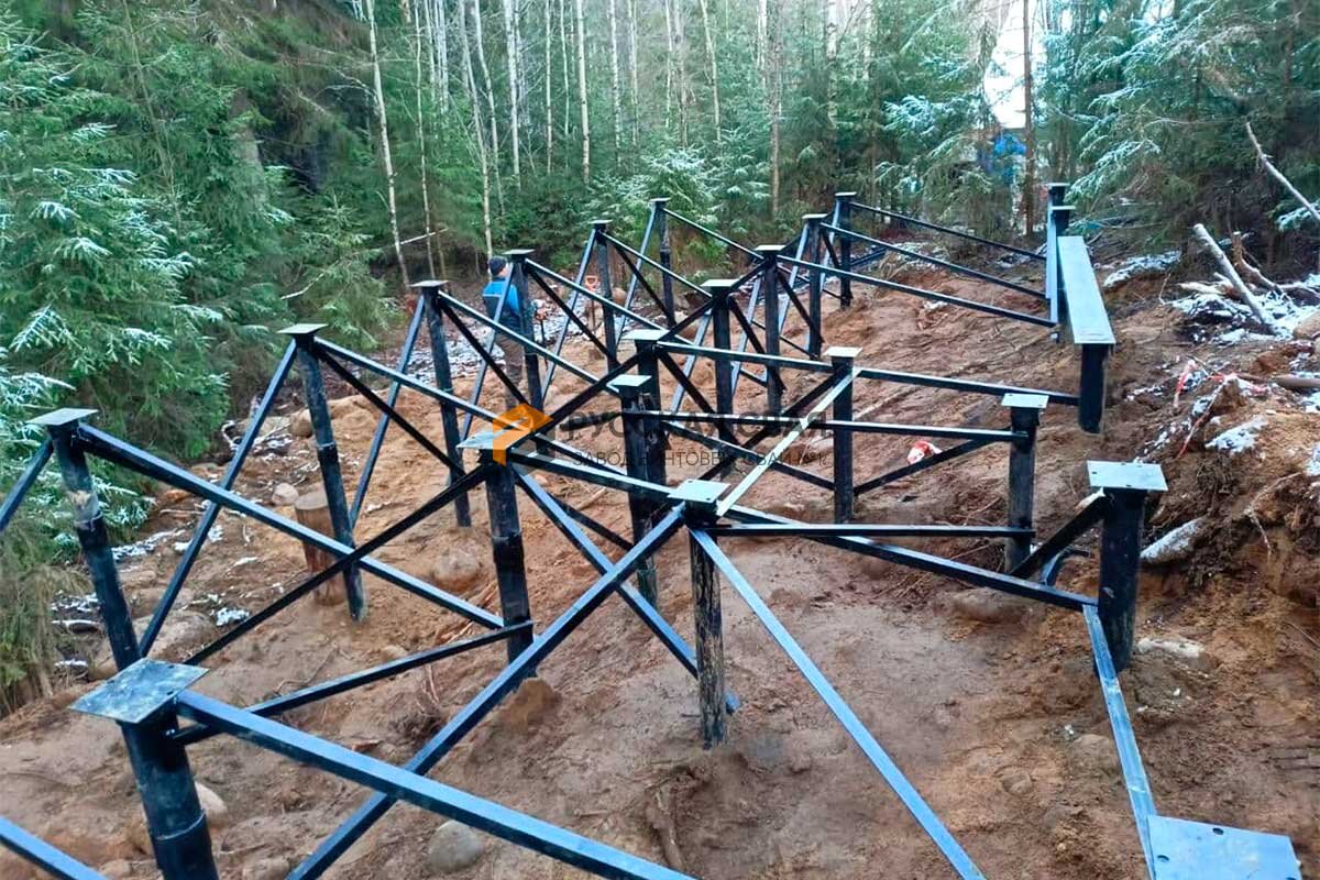 Возведение фундамента на склоне в поселке Новожилово