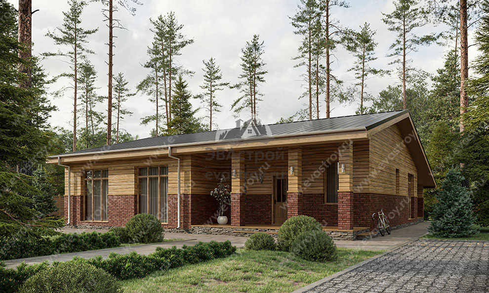 Проект одноэтажного дома 171 м2 с террасой - SRK-38